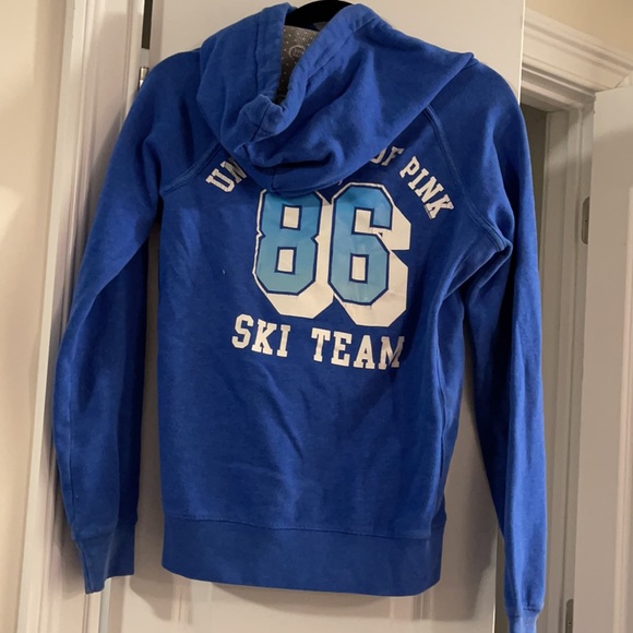 Pink Victoria Secrets Medium Blue university hoodie - Picture 4 of 7